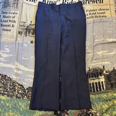 Vintage 70s TALONジップ ワイドスラックス usa ネイビー - メルカリ