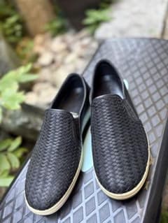✨美品✨ECCO SOFT7 レザースリッポン BLK 編み込み　24.5cmのサムネイル