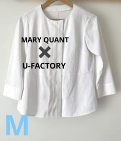 MARY QUANT×U-FACTORY ホワイト長袖 ブラウス シャツ