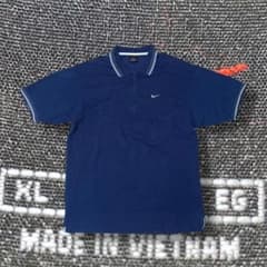 レア 90s NIKE ハーフジップポロシャツ 刺繍ロゴ ビッグシルエット