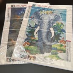 ダイヤモンドアート 2種セット 象 ライオン 30x40cmのサムネイル
