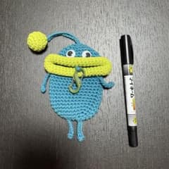 ハンドメイド あみぐるみ キーケース ブルーのサムネイル