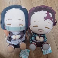 鬼滅の刃 でっかいぽふっとぬいぐるみ 竈門炭治郎 竈門禰豆子のサムネイル
