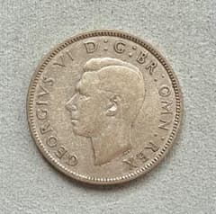 C885 1941年 2シリング銀貨 イギリス - メルカリ