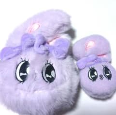 エスターバニー　フェイスミニポーチ　フェイスマスコット　むらさき