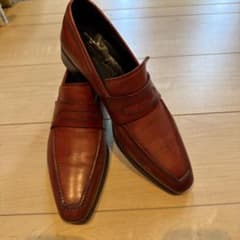 FrancoLione ローファー イタリア製 赤ブラウン 本革25cm(39)のサムネイル