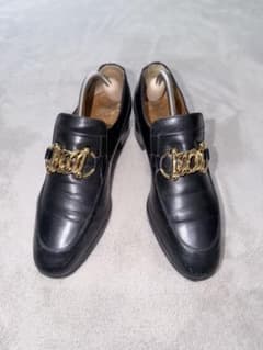 GUCCI ハイヒール ゴールドチェーンデザイン ローファー イタリア製 