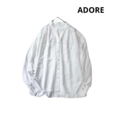 未使用級✨ADORE サーブルジョーゼットギャザーブラウス 完売 光沢 白 