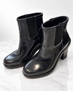 【美品】HUNTER ハンター レインブーツ ヒール EU39 黒のサムネイル