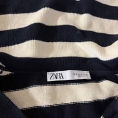 ZARA ボーダー柄 フード付きニットのサムネイル