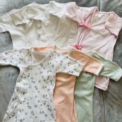 【menzai様専用】コンビミニ　新生児ドレス　ラップドレス　短肌着　コンビ肌着のサムネイル