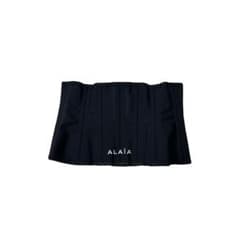 24SS ALAIA アライア ベルト コルセット レザー ロゴ ボディスーツ