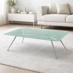 【高級感】クラッシュガラス センターテーブル 110cm モダン ローテーブル