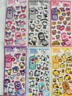 平成はっぴーフォンステッカー サンリオ 6枚セット　コンプリートセットのサムネイル