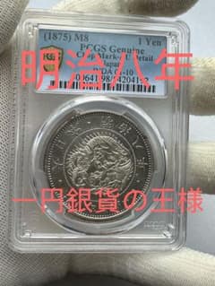 1円銀貨 明治八年 最大特年 一圓銀貨 PCGS鑑定 大珍品 本物保証 - メルカリ