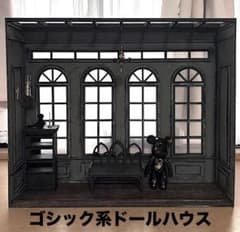 木製ドールハウス ゴシック背景ボード 家具小物付 ハンドメイド - メルカリ