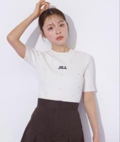 JILL by JILL STUART半袖ビジューコンパクトロゴニット 白のサムネイル