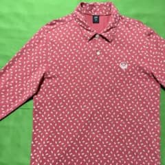 ■ZOY Polo Shirt, Size L, Red Paisley Pattern, Long Sleeve, Golf, Men's