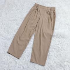 【ITS'DEMO】イッツデモ ハイウエスト ワイドパンツ ベージュ F 美品