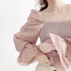 大人可愛い パフスリーブ 袖チュール sweemy  closet️️️ 在庫1点のサムネイル