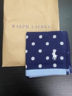RALPH LAUREN ハンカチ ネイビー ドット柄のサムネイル