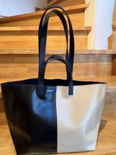 美品プレインピープルCAHU トートバッグ 黒/ベージュ - メルカリ