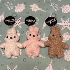 Animal Keychain もこもこウサギ 3個セットのサムネイル
