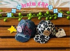 デニムリメイク＊デニムキャップ＊デニムチャームのサムネイル