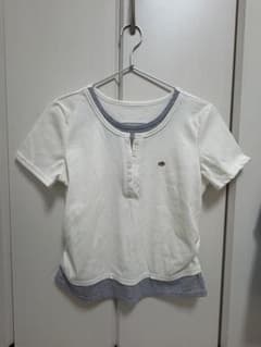 ホワイト ヘンリーネック Tシャツのサムネイル