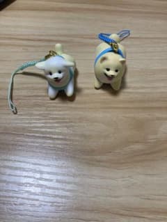 フライングわんこストラップ　ポメラニアン マルチーズのサムネイル