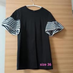 BORDERS at BALCONY 半袖 Tシャツ ボーダー袖 size36 - メルカリ