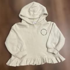 ZARA キッズ パーカー フリル裾 アイボリー　92(18-24m)のサムネイル