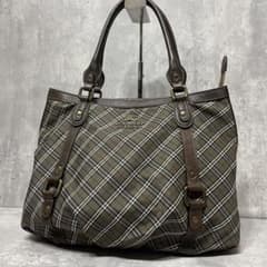 Burberry Blue Label Khaki Plaid Tote Bag - メルカリ