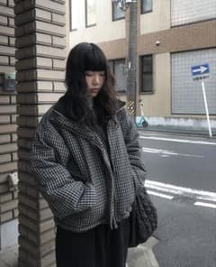 ダウンジャケット アウター リバーシブル チェック ボアのサムネイル