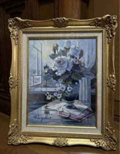 おすすめ 稲垣久治 作品 バラ 薔薇 油絵 - メルカリ