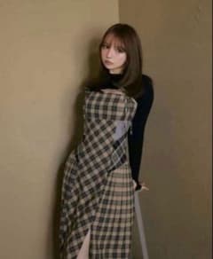 andmary Nadia check long dress - メルカリ
