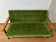 カリモク60 Kチェア　2シーター　モケットグリーンのサムネイル