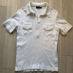 カルバンクライン 半袖トップス 白　L スキッパー　リブ カットソー　Y2K