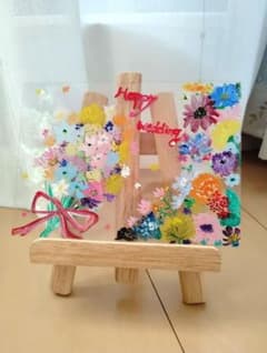 ウェルカムボード 花柄 Happy weddingのサムネイル