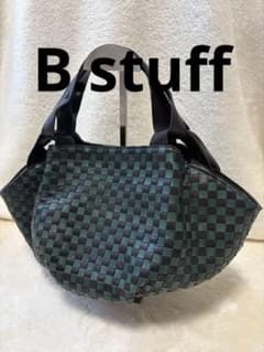 【美品】B.stuff 馬革 メッシュ ハンドバッグ グリーン　トートバッグ 美品】B.stuff 馬革 メッシュ ハンドバッグ グリーン トートバッグ