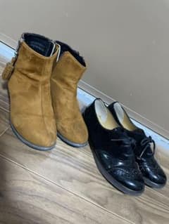 値下げ　ショートブーツ　エナメルシューズ　　靴二足まとめ売りのサムネイル