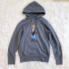 ポロラルフローレン プルオーバーパーカー タキシードポロベア スウェット グレー