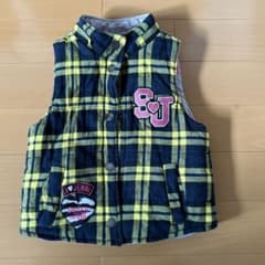 ジェニィ ダウンベスト イエロー ネイビーチェックのサムネイル