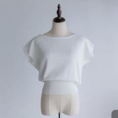 【新品／タグ付】pois towel touch knit ホワイトのサムネイル