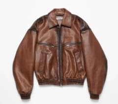 【定価42万円】【美品】25ssAcne Studiosレザーボンバージャケット 定価42万円】【美品】25ssAcne Studiosレザーボンバージャケット