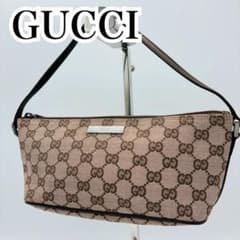 グッチ アクセサリーポーチ GG柄 キャンバス ブラウン系 ピンク