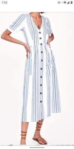 ZARA　ストライプワンピース　Lのサムネイル