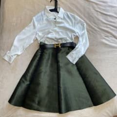 LANVIN フレアスカート 38 ダークグリーンのサムネイル