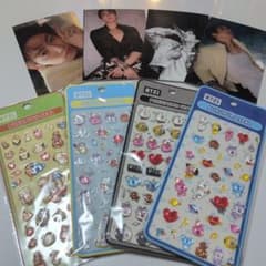 BT21 푸쿠푸쿠 씰 4장 & BTS 정국 엽서 4장 세트