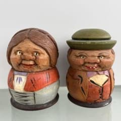 ソルト&ペッパー　木彫り　ドイツ　ヴィンテージ ソルト&ペッパー 木彫り ドイツ ヴィンテージ - メルカリ